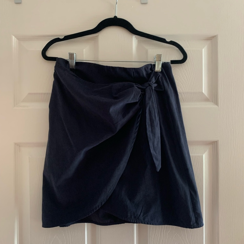 Navy Wrap Skirt